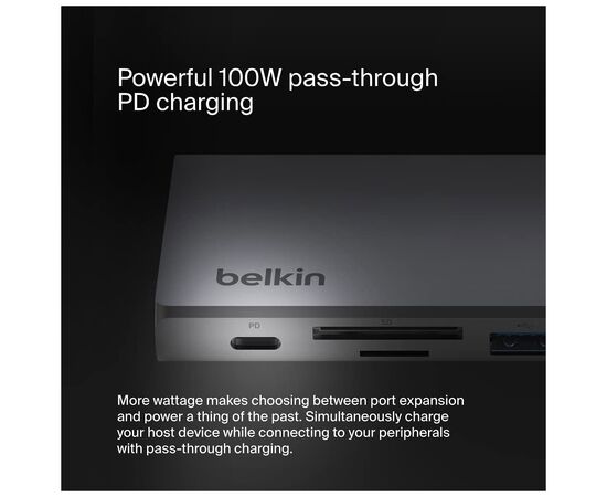 Концентратор USB-C 7in1 Ethernet Multiport Dock Belkin (INC009BTSGY), изображение 6 Концентратор USB-C 7in1 Ethernet Multiport Dock Belkin (INC009BTSGY), изображение 6