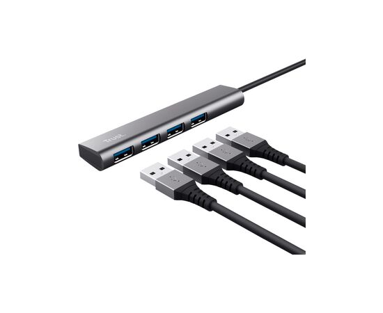 Концентратор Halyx Type-C to 4-Port USB-A 3.2 Grey Trust (24948_TRUST), изображение 6 Концентратор Halyx Type-C to 4-Port USB-A 3.2 Grey Trust (24948_TRUST), изображение 6