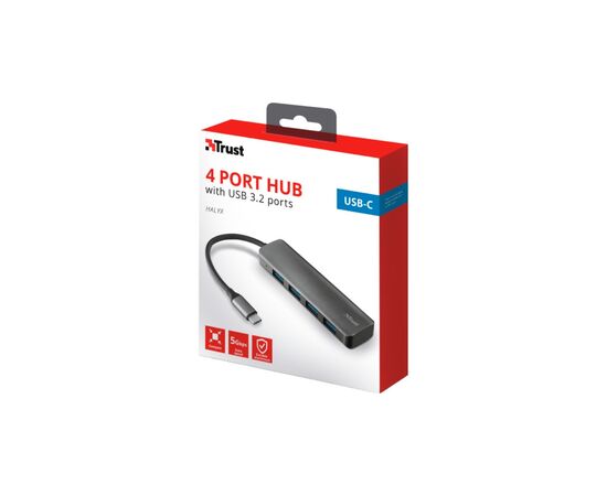 Концентратор Halyx Type-C to 4-Port USB-A 3.2 Grey Trust (24948_TRUST), изображение 7 Концентратор Halyx Type-C to 4-Port USB-A 3.2 Grey Trust (24948_TRUST), изображение 7