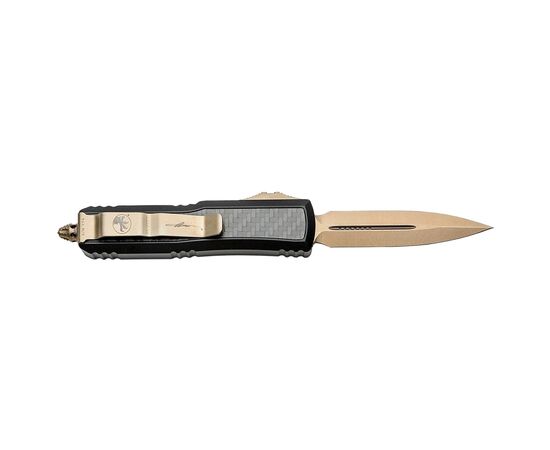Ніж Microtech Daytona Double Edge Bronze CF Inlay (126-13CFIS), зображення 2 Ніж Microtech Daytona Double Edge Bronze CF Inlay (126-13CFIS), зображення 2