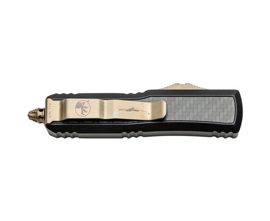 Ніж Microtech Daytona Double Edge Bronze CF Inlay (126-13CFIS), зображення 4 Ніж Microtech Daytona Double Edge Bronze CF Inlay (126-13CFIS), зображення 4