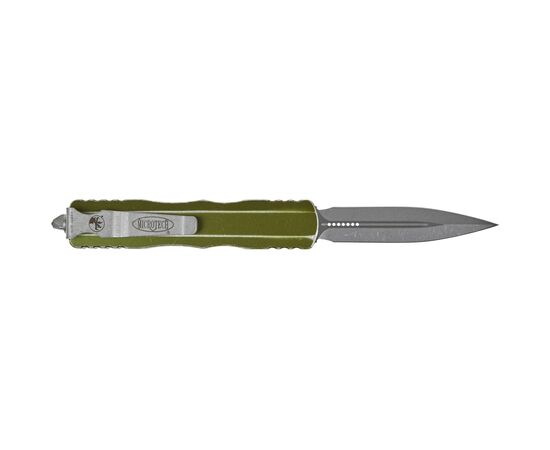 Ніж Microtech Dirac Double Edge Stonewash Distressed OD Green (225-10DOD), зображення 2 Ніж Microtech Dirac Double Edge Stonewash Distressed OD Green (225-10DOD), зображення 2