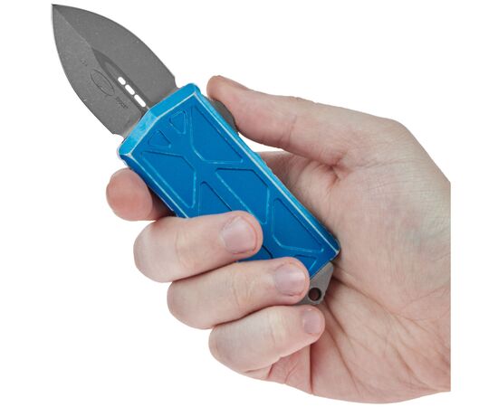 Ніж Microtech Exocet Double Edge Stonewash Distressed Blue (157-10DBL), зображення 5 Ніж Microtech Exocet Double Edge Stonewash Distressed Blue (157-10DBL), зображення 5