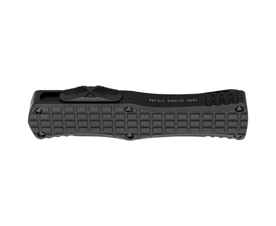 Ніж Microtech Hera Double Edge Black Blade FRAG OTF Tactical Serrator Blue (702-1TFRS), зображення 3 Ніж Microtech Hera Double Edge Black Blade FRAG OTF Tactical Serrator Blue (702-1TFRS), зображення 3
