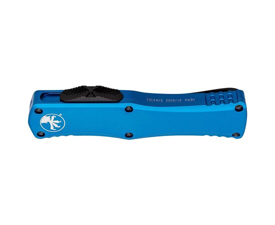 Ніж Microtech Hera Double Edge Black Blade FS Serrator Blue (702-3BL), зображення 2 Ніж Microtech Hera Double Edge Black Blade FS Serrator Blue (702-3BL), зображення 2