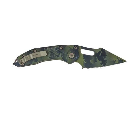 Ніж Microtech Stitch Olive Camo Signature Series Serrator (169-3OCS), зображення 2 Ніж Microtech Stitch Olive Camo Signature Series Serrator (169-3OCS), зображення 2