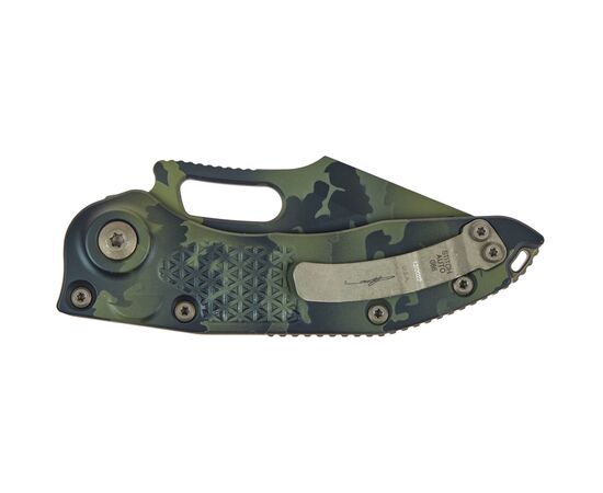 Ніж Microtech Stitch Olive Camo Signature Series Serrator (169-3OCS), зображення 4 Ніж Microtech Stitch Olive Camo Signature Series Serrator (169-3OCS), зображення 4