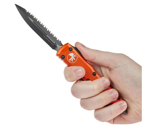 Ніж Microtech Ultratech Double Edge Black Blade FS Serrator Orange (122-3OR), зображення 5 Ніж Microtech Ultratech Double Edge Black Blade FS Serrator Orange (122-3OR), зображення 5