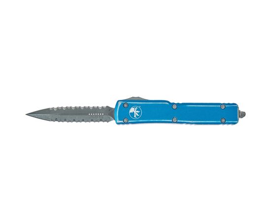 Ніж Microtech UTX-70 Double Edge Apocalyptic DFS Serrator Distressed Blue (147-D12DBL)
