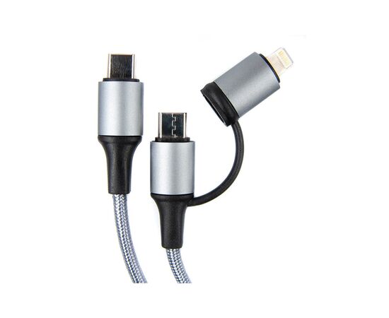 Дата кабель USB-C to USB-C/Lightning 1.0m gray Dengos (NTK-TC-TCL-GREY), изображение 2 Дата кабель USB-C to USB-C/Lightning 1.0m gray Dengos (NTK-TC-TCL-GREY), изображение 2