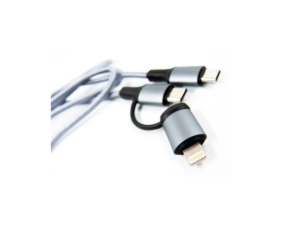 Дата кабель USB-C to USB-C/Lightning 1.0m gray Dengos (NTK-TC-TCL-GREY), изображение 3 Дата кабель USB-C to USB-C/Lightning 1.0m gray Dengos (NTK-TC-TCL-GREY), изображение 3
