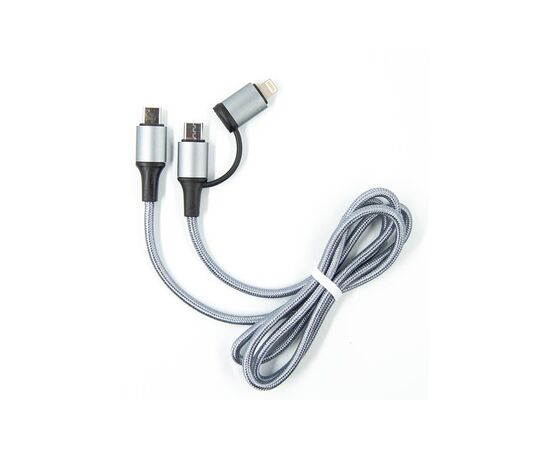 Дата кабель USB-C to USB-C/Lightning 1.0m gray Dengos (NTK-TC-TCL-GREY)