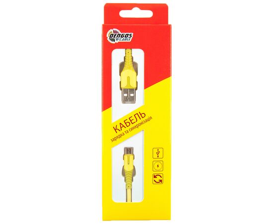 Дата кабель USB 2.0 AM to Micro 5P 1.0m yellow Dengos (PLS-M-IND-SOFT-YELLOW), изображение 3 Дата кабель USB 2.0 AM to Micro 5P 1.0m yellow Dengos (PLS-M-IND-SOFT-YELLOW), изображение 3