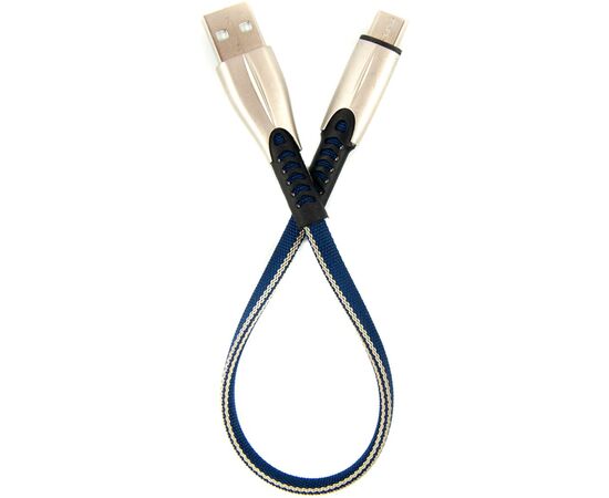 Дата кабель USB 2.0 AM to Type-C 0.25m blue Dengos (PLS-TC-SHRT-PLSK-BLUE)