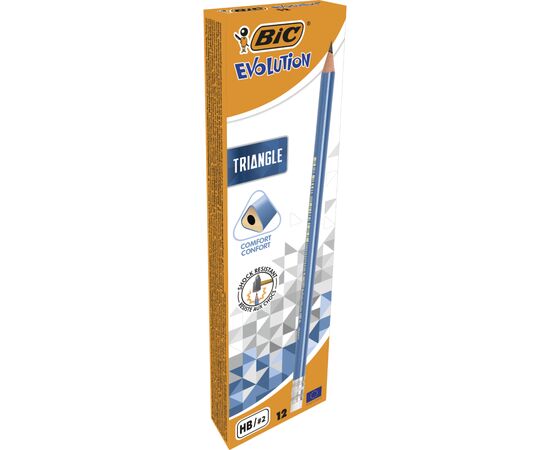 Карандаш графитный Bic Evolution Triangle НВ 2 мм с резинкой (bc964849), изображение 2 Карандаш графитный Bic Evolution Triangle НВ 2 мм с резинкой (bc964849), изображение 2