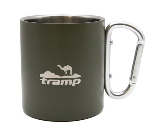 Чашка туристическая Tramp 350 мл с карабином Olive (UTRC-122-olive)