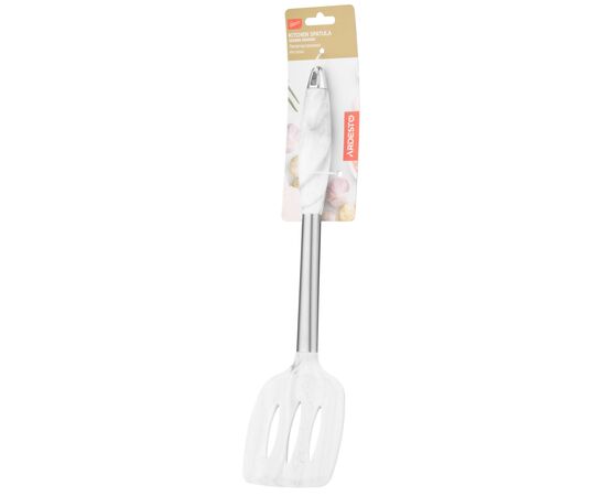 Лопатка кухонная Ardesto Gemini Marmo Slit Steel/Silicon (AR2142MS), изображение 3 Лопатка кухонная Ardesto Gemini Marmo Slit Steel/Silicon (AR2142MS), изображение 3