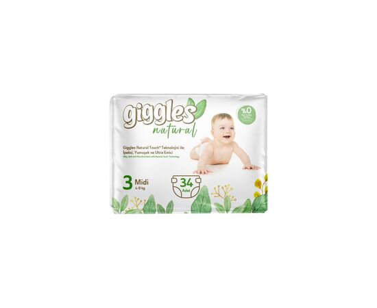 Подгузник Giggles Natural 3 Midi 4-9 кг 34 шт (8680131206391)