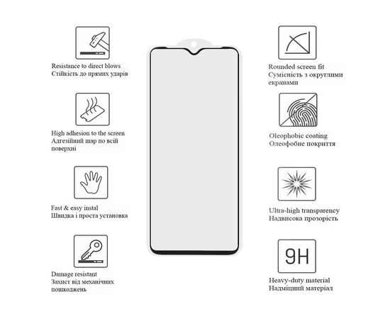 Скло захисне Drobak Motorola E13 Black Frame A+ (717142), зображення 2 Скло захисне Drobak Motorola E13 Black Frame A+ (717142), зображення 2
