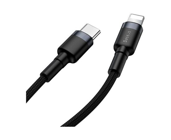 Дата кабель USB-C to Lightning 1.0m 18W 2.1A Cafule Black-Grey Baseus (CATLKLF-G1), изображение 5 Дата кабель USB-C to Lightning 1.0m 18W 2.1A Cafule Black-Grey Baseus (CATLKLF-G1), изображение 5