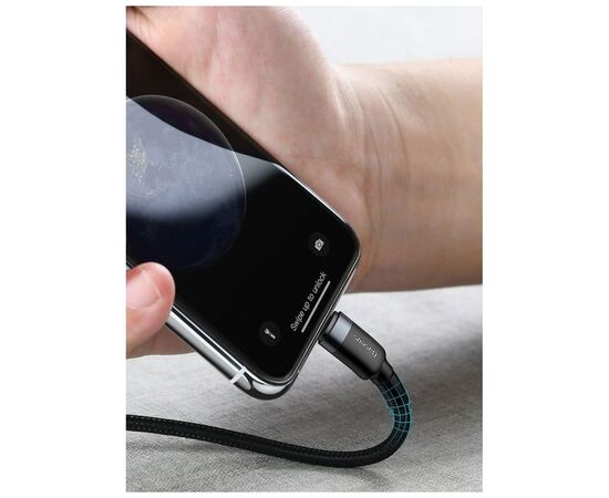 Дата кабель USB-C to Lightning 1.0m 18W 2.1A Cafule Black-Grey Baseus (CATLKLF-G1), изображение 7 Дата кабель USB-C to Lightning 1.0m 18W 2.1A Cafule Black-Grey Baseus (CATLKLF-G1), изображение 7