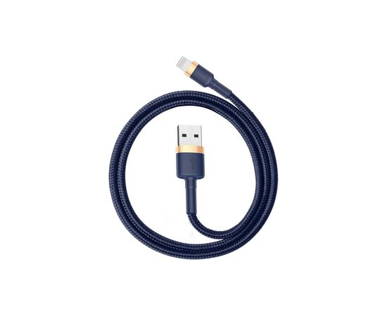 Дата кабель USB 2.0 AM to Lightning 1.0m 2.4A Cafule Blue-Gold Baseus (CALKLF-BV3), изображение 2 Дата кабель USB 2.0 AM to Lightning 1.0m 2.4A Cafule Blue-Gold Baseus (CALKLF-BV3), изображение 2