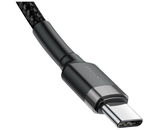 Дата кабель USB-C to USB-C 1.0m 3A 60W Cafule Black Baseus (CATKLF-GG1), изображение 3 Дата кабель USB-C to USB-C 1.0m 3A 60W Cafule Black Baseus (CATKLF-GG1), изображение 3