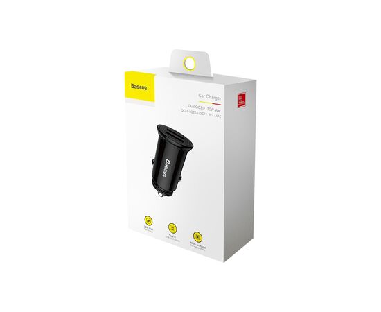 Зарядное устройство Baseus Circular Plastic А+А 30W 2 USB Black (CCALL-YD01), изображение 3 Зарядное устройство Baseus Circular Plastic А+А 30W 2 USB Black (CCALL-YD01), изображение 3