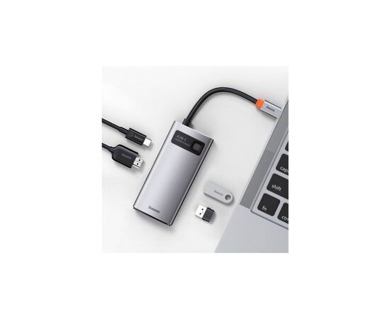 Концентратор Baseus Metal Gleam Series 4-in-1 Multifunctional Gray (CAHUB-CY0G), изображение 3 Концентратор Baseus Metal Gleam Series 4-in-1 Multifunctional Gray (CAHUB-CY0G), изображение 3