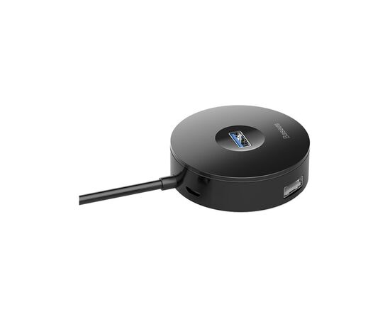 Концентратор Baseus Round box HUB adapter (USB3.0 to USB3.0*1+USB2.0*3) Black (CAHUB-F01), изображение 3 Концентратор Baseus Round box HUB adapter (USB3.0 to USB3.0*1+USB2.0*3) Black (CAHUB-F01), изображение 3