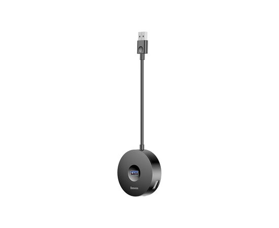 Концентратор Baseus Round box HUB adapter (USB3.0 to USB3.0*1+USB2.0*3) Black (CAHUB-F01), изображение 4 Концентратор Baseus Round box HUB adapter (USB3.0 to USB3.0*1+USB2.0*3) Black (CAHUB-F01), изображение 4