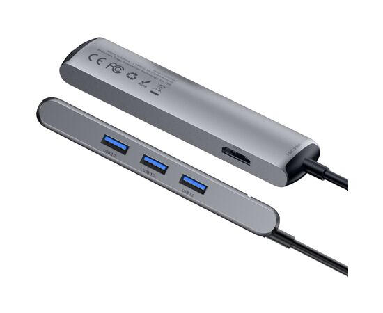Концентратор Baseus CAHUB-J0G Space Grey (CAHUB-J0G), изображение 4 Концентратор Baseus CAHUB-J0G Space Grey (CAHUB-J0G), изображение 4