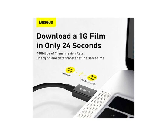 Дата кабель USB-C to Lightning 1.0m 20W Superior Series Black Baseus (CATLYS-A01), изображение 10 Дата кабель USB-C to Lightning 1.0m 20W Superior Series Black Baseus (CATLYS-A01), изображение 10