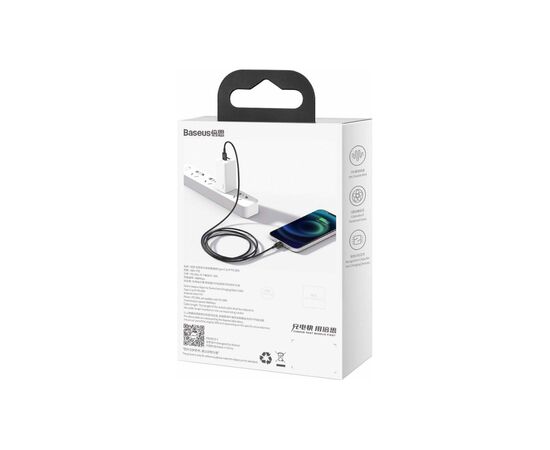 Дата кабель USB-C to Lightning 1.0m 20W Superior Series Black Baseus (CATLYS-A01), изображение 4 Дата кабель USB-C to Lightning 1.0m 20W Superior Series Black Baseus (CATLYS-A01), изображение 4