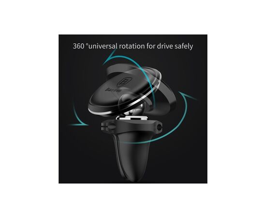 Универсальный автодержатель Baseus Magnetic Air Vent Car Mount Holder Black (SUGX-A01), изображение 5 Универсальный автодержатель Baseus Magnetic Air Vent Car Mount Holder Black (SUGX-A01), изображение 5