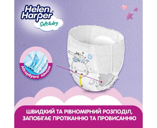 Подгузники Helen Harper Soft&Dry XL Размер 6 (+15 кг) 36 шт (5411416061229) (271444), изображение 4 Подгузники Helen Harper Soft&Dry XL Размер 6 (+15 кг) 36 шт (5411416061229) (271444), изображение 4