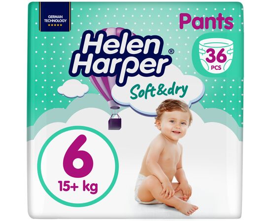 Подгузники Helen Harper Soft&Dry XL Размер 6 (+15 кг) 36 шт (5411416061229) (271444)