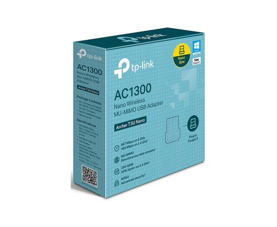 Мережева карта Wi-Fi TP-Link ARCHER-T3U-NANO, зображення 3 Мережева карта Wi-Fi TP-Link ARCHER-T3U-NANO, зображення 3