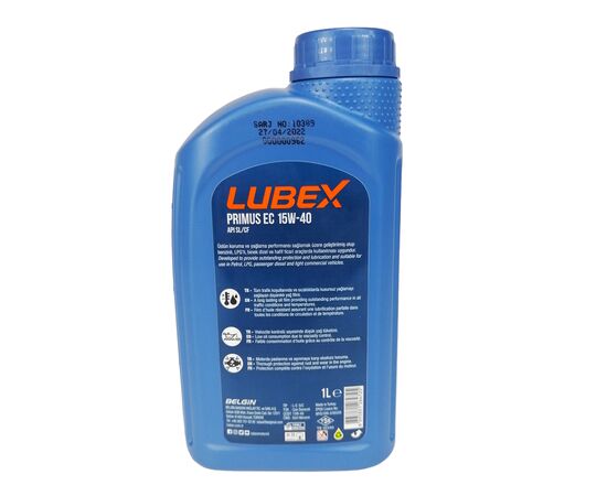 Моторное масло LUBEX PRIMUS EC 15w40 1л (034-1304-1201), изображение 2 Моторное масло LUBEX PRIMUS EC 15w40 1л (034-1304-1201), изображение 2