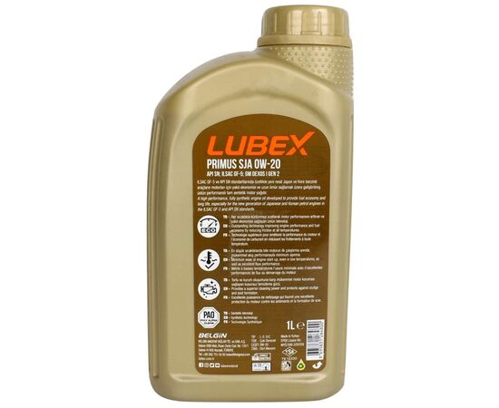 Моторное масло LUBEX PRIMUS SJA 0w20 1л (LUBEX 61466), изображение 4 Моторное масло LUBEX PRIMUS SJA 0w20 1л (LUBEX 61466), изображение 4