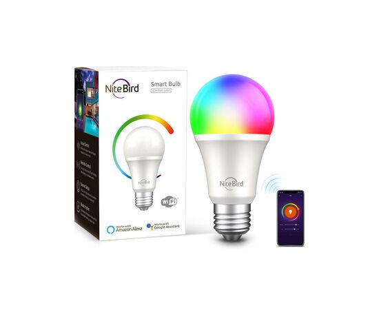 Умная лампочка NiteBird NiteBird WB4 (RGB) E27 (WB4), изображение 2 Умная лампочка NiteBird NiteBird WB4 (RGB) E27 (WB4), изображение 2