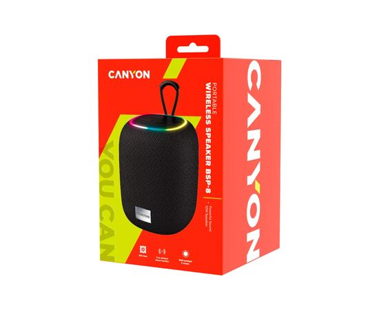 Акустична система Canyon BSP-8 Bluetooth V5.2 Black (CNE-CBTSP8B), зображення 6 Акустична система Canyon BSP-8 Bluetooth V5.2 Black (CNE-CBTSP8B), зображення 6