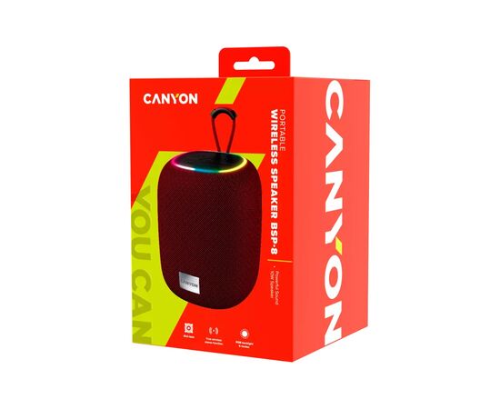 Акустическая система Canyon BSP-8 Bluetooth V5.2 Red (CNE-CBTSP8R), изображение 5 Акустическая система Canyon BSP-8 Bluetooth V5.2 Red (CNE-CBTSP8R), изображение 5