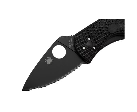 Нож Spyderco Ambitious FRN Black Blade Serrator (C148SBBK), изображение 3 Нож Spyderco Ambitious FRN Black Blade Serrator (C148SBBK), изображение 3