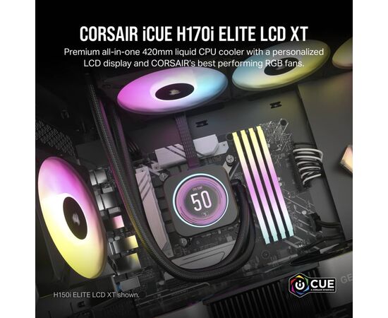 Система водяного охлаждения Corsair iCUE H170i ELITE LCD XT (CW-9060076-WW), изображение 5 Система водяного охлаждения Corsair iCUE H170i ELITE LCD XT (CW-9060076-WW), изображение 5