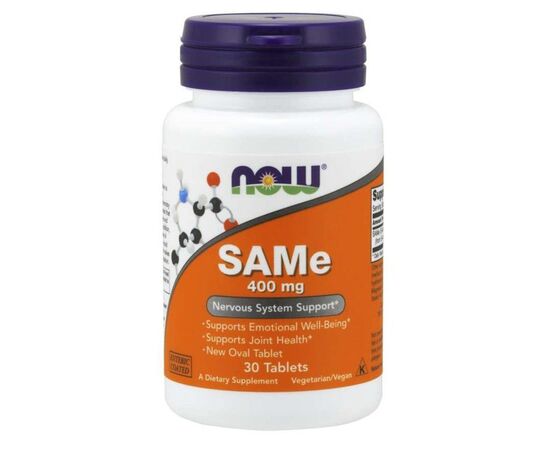 Аминокислота Now Foods SAM-e (S-Аденозилметионин) 400 мг, 30 таблеток (NF0139)