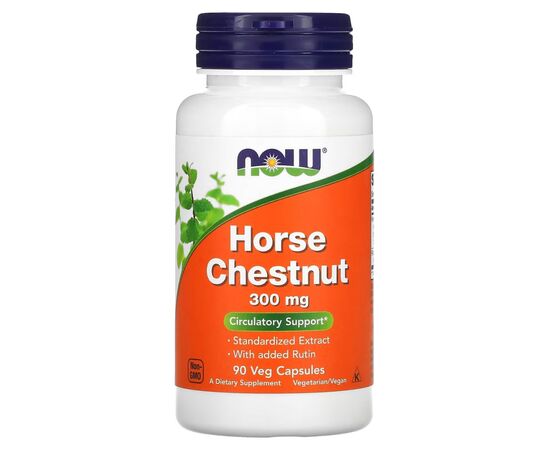 Витаминно-минеральный комплекс Now Foods Конский каштан, 300 мг, Horse Chestnut, 90 вегетарианских капсул (NOW-04713)