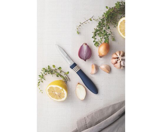 Набор ножей Tramontina Cor Cor Vegetable Blue 76 мм 2 шт (23461/233), изображение 2 Набор ножей Tramontina Cor Cor Vegetable Blue 76 мм 2 шт (23461/233), изображение 2