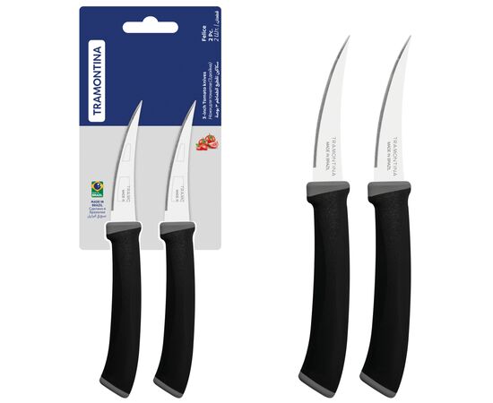 Набор ножей Tramontina Felice Black Tomato 76 мм 2 шт (23495/203), изображение 2 Набор ножей Tramontina Felice Black Tomato 76 мм 2 шт (23495/203), изображение 2