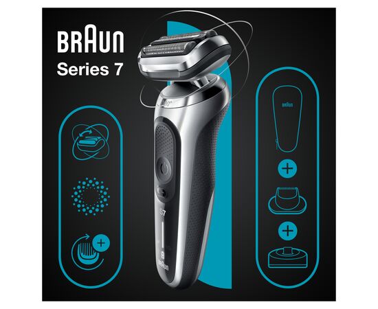 Электробритва Braun Series 7 71-S4200cs SILVER / BLACK, изображение 6 Электробритва Braun Series 7 71-S4200cs SILVER / BLACK, изображение 6